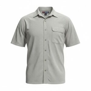 Reel Legends Short Sleeve Fishing Shirt Mens Large Tan Plaid Vented